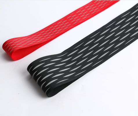 Jacquard ελαστικό Webbing αντανακλαστικό νάυλον λουριών που υφαίνεται για τον ιματισμό τσαντών