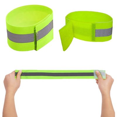 Φθορισμού πορτοκαλιά αντανακλαστικά Armbands για το τρέξιμο του ελαστικού ποδιού ζωνών ταινιών δεσμεύουν τον πράσινο τρέχοντας αστράγαλο ασφάλειας